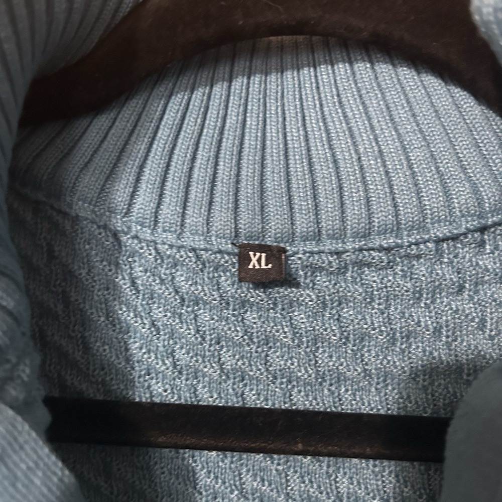Sweater‎ Mens Extra Large Blue Quarter 1/4 Zip Classic Fit Pullover XL - Picture 2 of 5